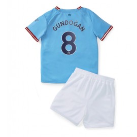Manchester City Ilkay Gundogan #8 Hjemmebanetrøje Børn 2022-23 Kortærmet (+ Korte bukser)